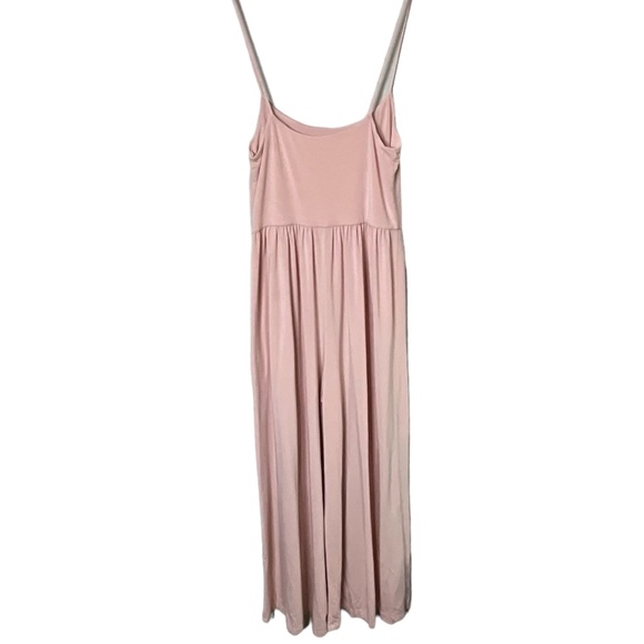 EUC Aritzia Baby Pink Spaghetti Strap Wide Leg Jumpsuit with Pockets!! - Picture 3 of 9